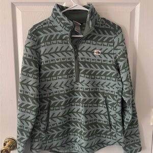 The North Face GreenGeometric Fleece Quarter Zip